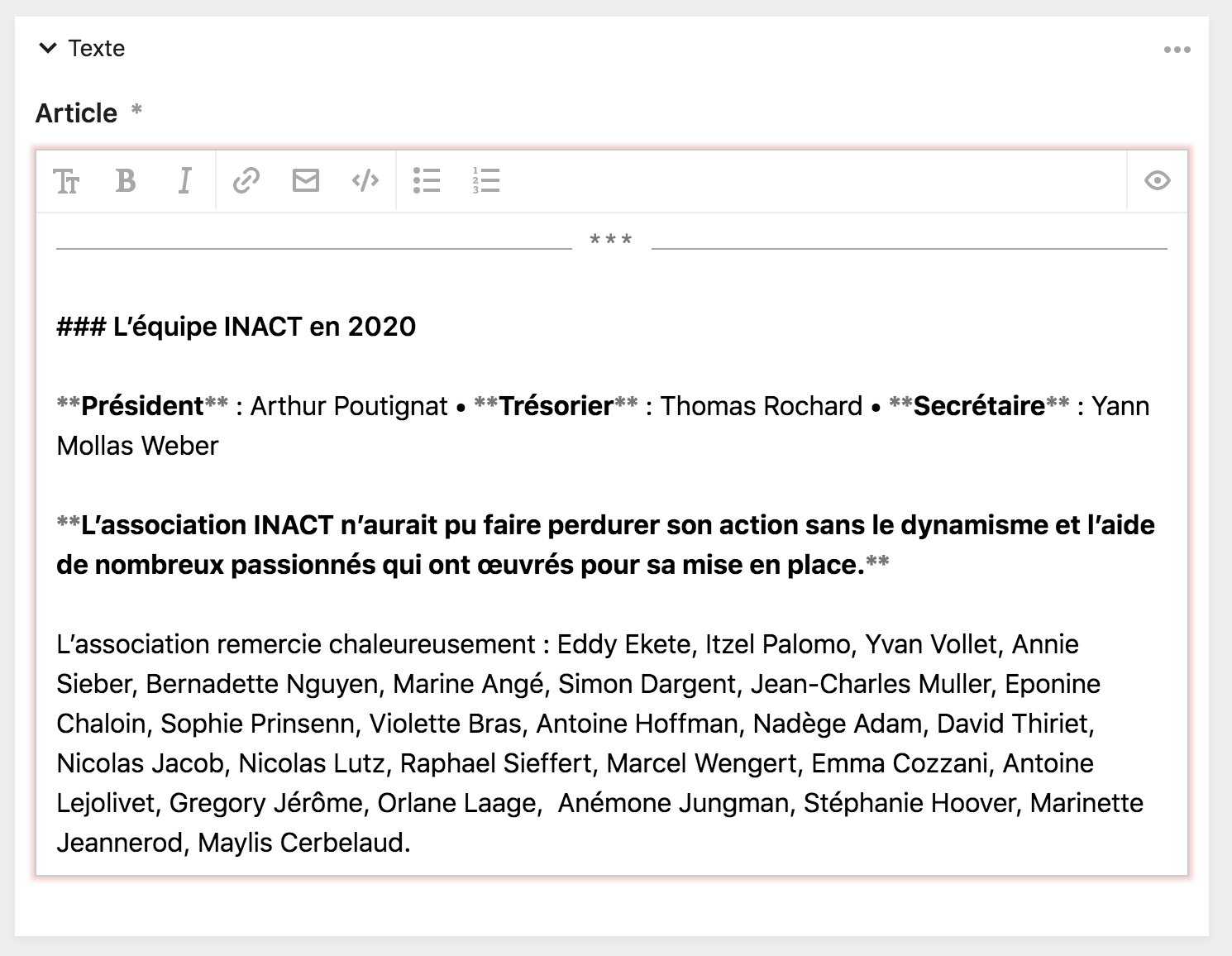 Éditeur de texte avec du markdown